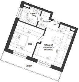 2 izbový byt B14 - 4A