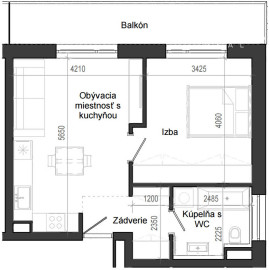 2 izbový byt B14 - 3F