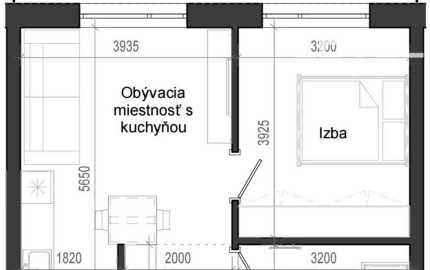 2 izbový byt B14 - 3E