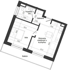 2 izbový byt B14 - 3A