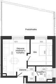 0 izbový byt B14 - 1F-OP