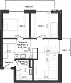 3 izbový byt B13 - 8F