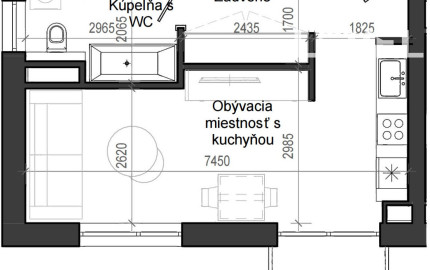 1 izbový byt B13 - 8B