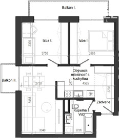 3 izbový byt B13 - 7C
