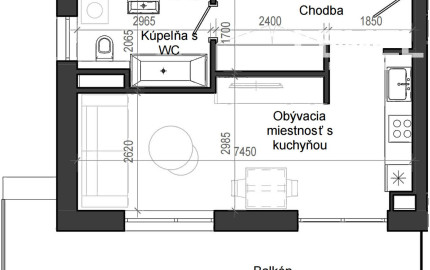 1 izbový byt B13 - 7B