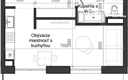 1 izbový byt B13 - 7A