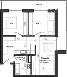 3 izbový byt B13 - 6F