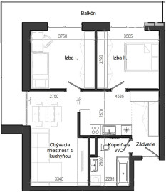 3 izbový byt B13 - 6C