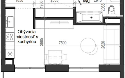 1 izbový byt B13 - 6A