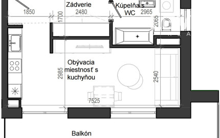 1 izbový byt B13 - 5G