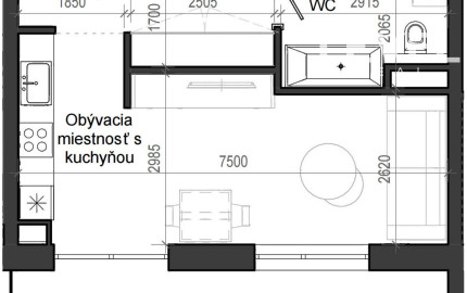 1 izbový byt B13 - 5A