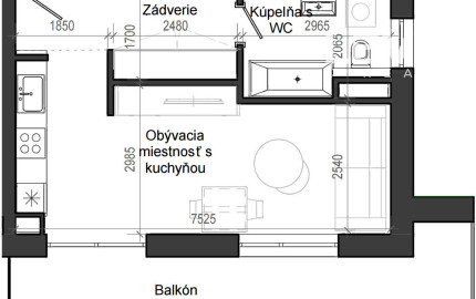 1 izbový byt B13 - 3G