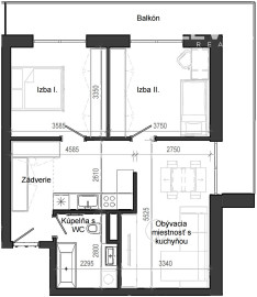 3 izbový byt B13 - 3F