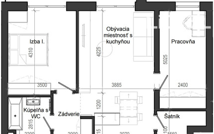 3 izbový byt B13 - 3D