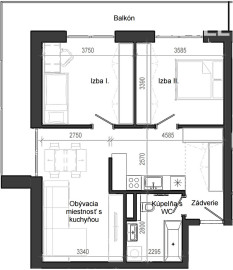 3 izbový byt B13 - 3C