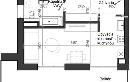 1 izbový byt B13 - 3B
