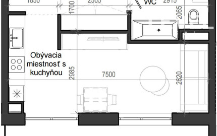 1 izbový byt B13 - 3A