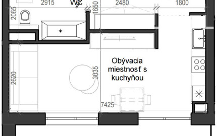 1 izbový byt B13 - 2H