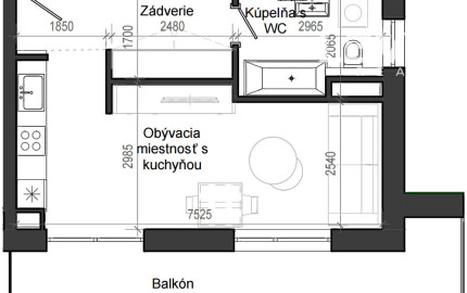 1 izbový byt B13 - 2G