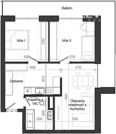 3 izbový byt B13 - 2F