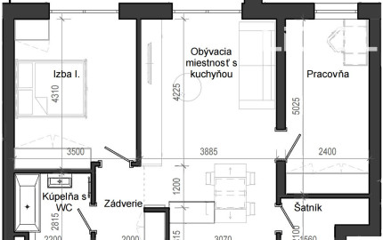 3 izbový byt B13 - 2D