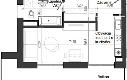 1 izbový byt B13 - 2B