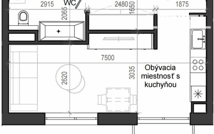 1 izbový byt B13 - 1H