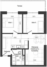 3 izbový byt B13 - 1F