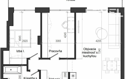 3 izbový byt B13 - 1E