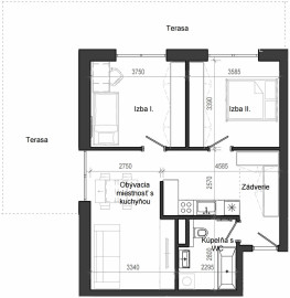 3 izbový byt B13 - 1C