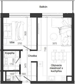 2 izbový byt B12 - 4E