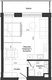 1 izbový byt B12 - 3F