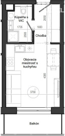 1 izbový byt B12 - 2B