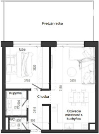 2 izbový byt B12 - 1E