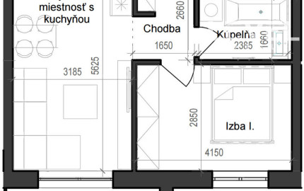 2 izbový byt B11 - 5B