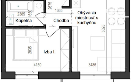 2 izbový byt B11 - 4A