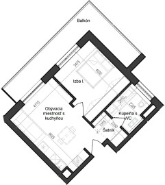 2 izbový byt B11 - 3F