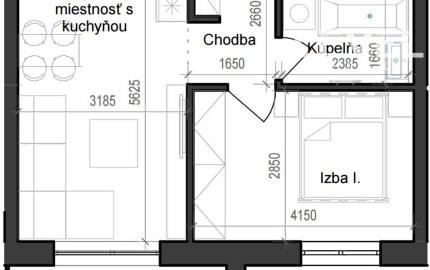 2 izbový byt B11 - 3B