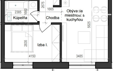 2 izbový byt B11 - 3A