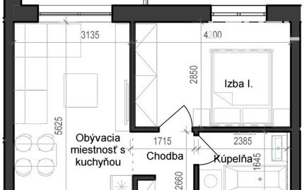 2 izbový byt B11 - 2D