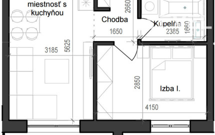 2 izbový byt B11 - 2B