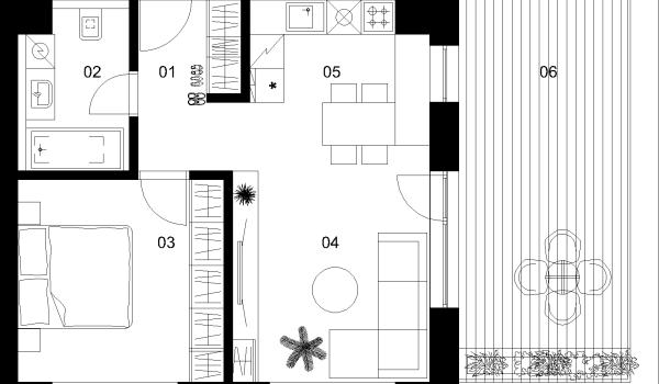 2 izbový byt B-5.6.