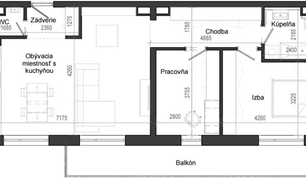 3 izbový byt B14 - 7F