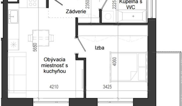 2 izbový byt B14 - 7E