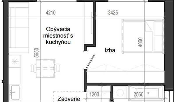 2 izbový byt B14 - 7D