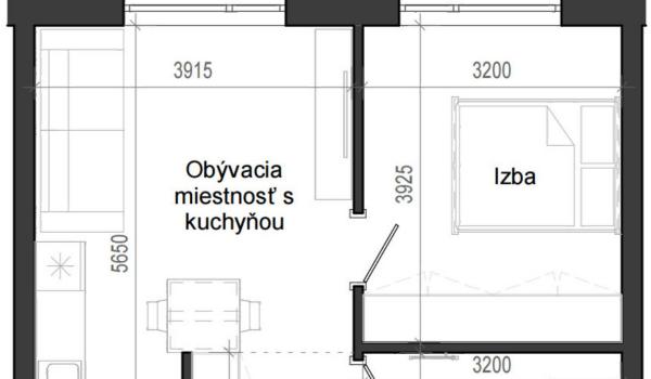 2 izbový byt B14 - 7C