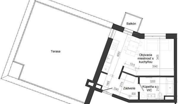 1 izbový byt B14 - 6A