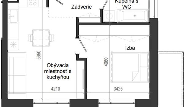 2 izbový byt B14 - 5F