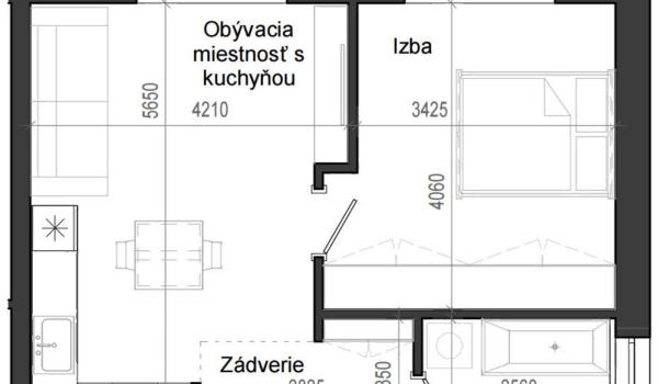 2 izbový byt B14 - 5E