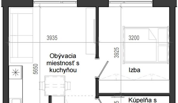 2 izbový byt B14 - 5D